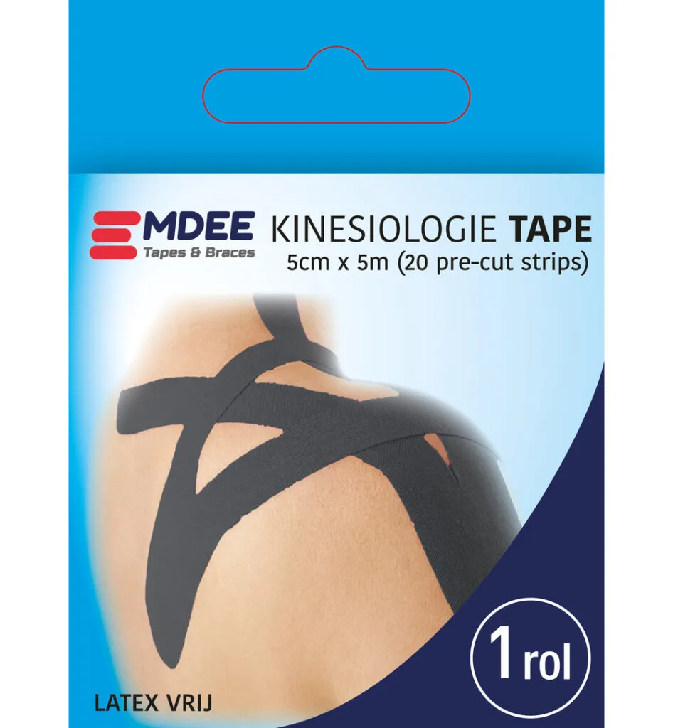 Emdee Kinesio tape zwart pre cut (1 rol)