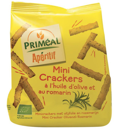 Priméal Aperitive mini crackers olijf rozemarijn bio (100 gr)