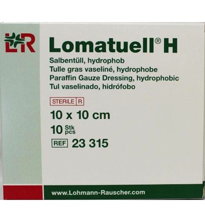 Lomatuell H gaasverband 10 cm x 10 cm (10 stuks)