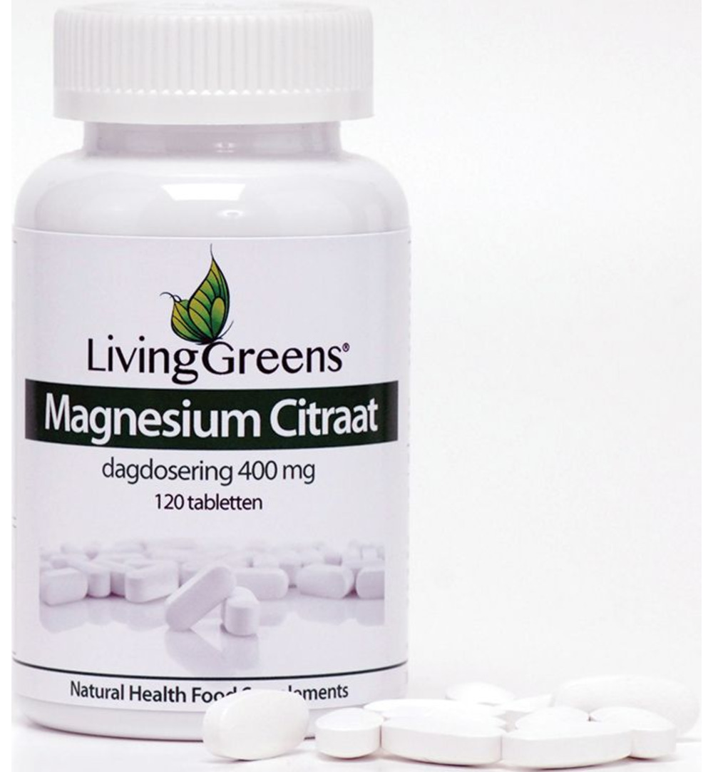 LivingGreens Magnesium citraat 400mg (120 tabletten)