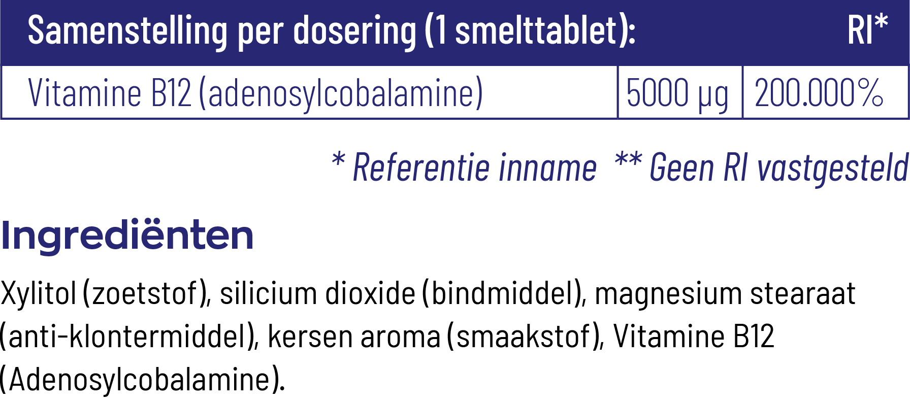 Vitakruid B12 5000 Mcg Actief Adenosylcobalamine Vitamine (60 tabletten) - image 4