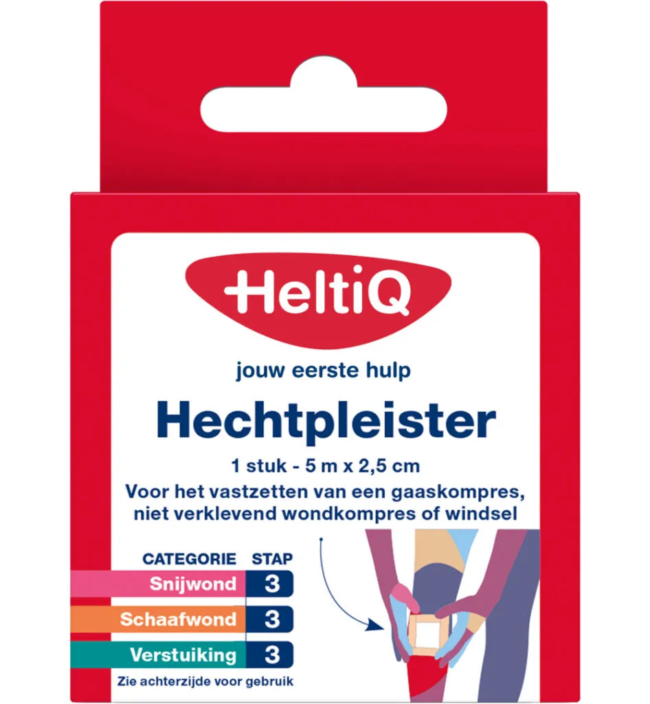 HeltiQ Hechtpleister 2.5 cm x 5m (1 stuk)