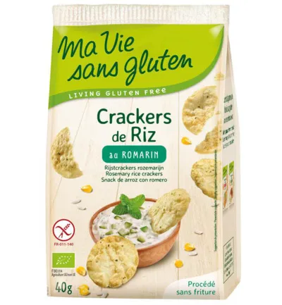 Ma Vie Sans Gluten Rijstcrackers Rozemarijn Glutenvrij Bio (40 gr)