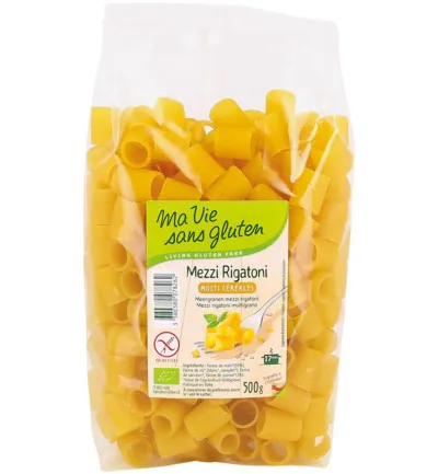 Ma Vie Sans Gluten Meergranen Mezzi Rigatoni Pasta Glutenvrij Bio (500 gr)