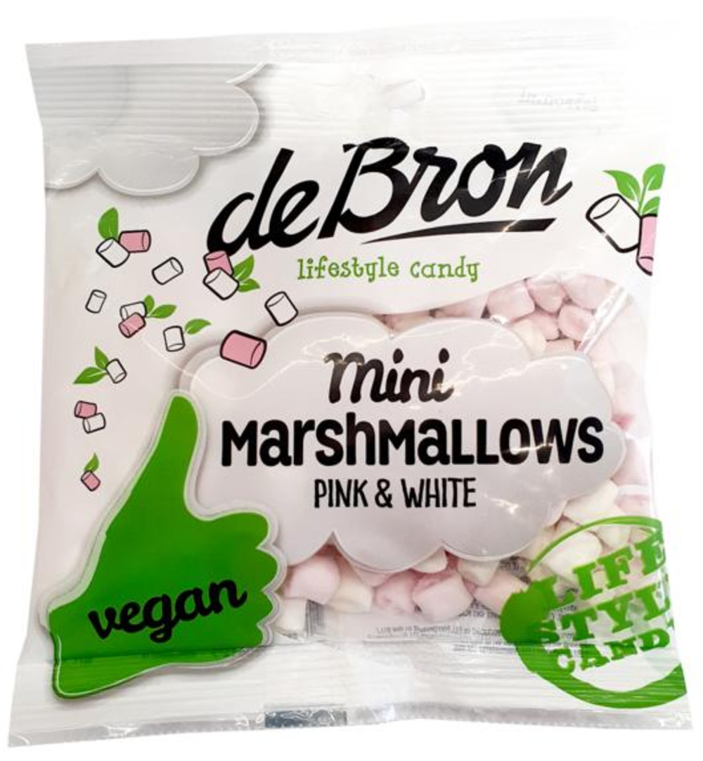 De Bron Mini Marshmellow - Pink & White - Vegan (75 gr)