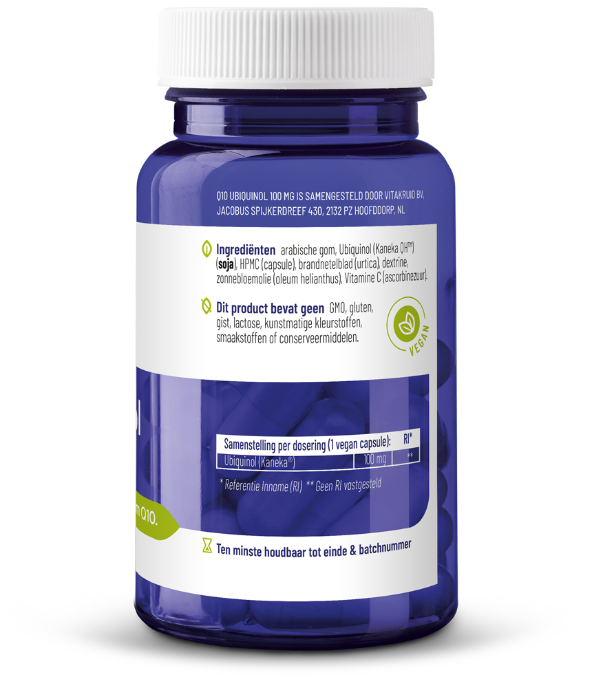 Vitakruid Co-Enzym Q10 Ubiquinol Actieve Vorm Kaneka® 100 Mg (60 vega capsules) - image 2