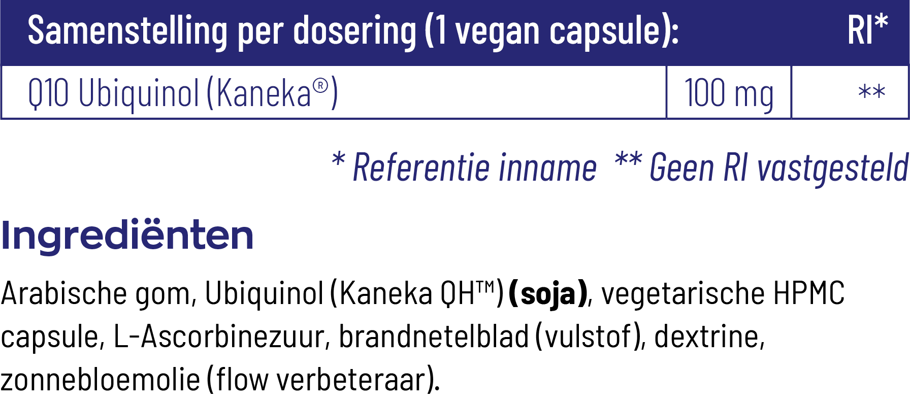 Vitakruid Co-Enzym Q10 Ubiquinol Actieve Vorm Kaneka® 100 Mg (60 vega capsules) - image 3