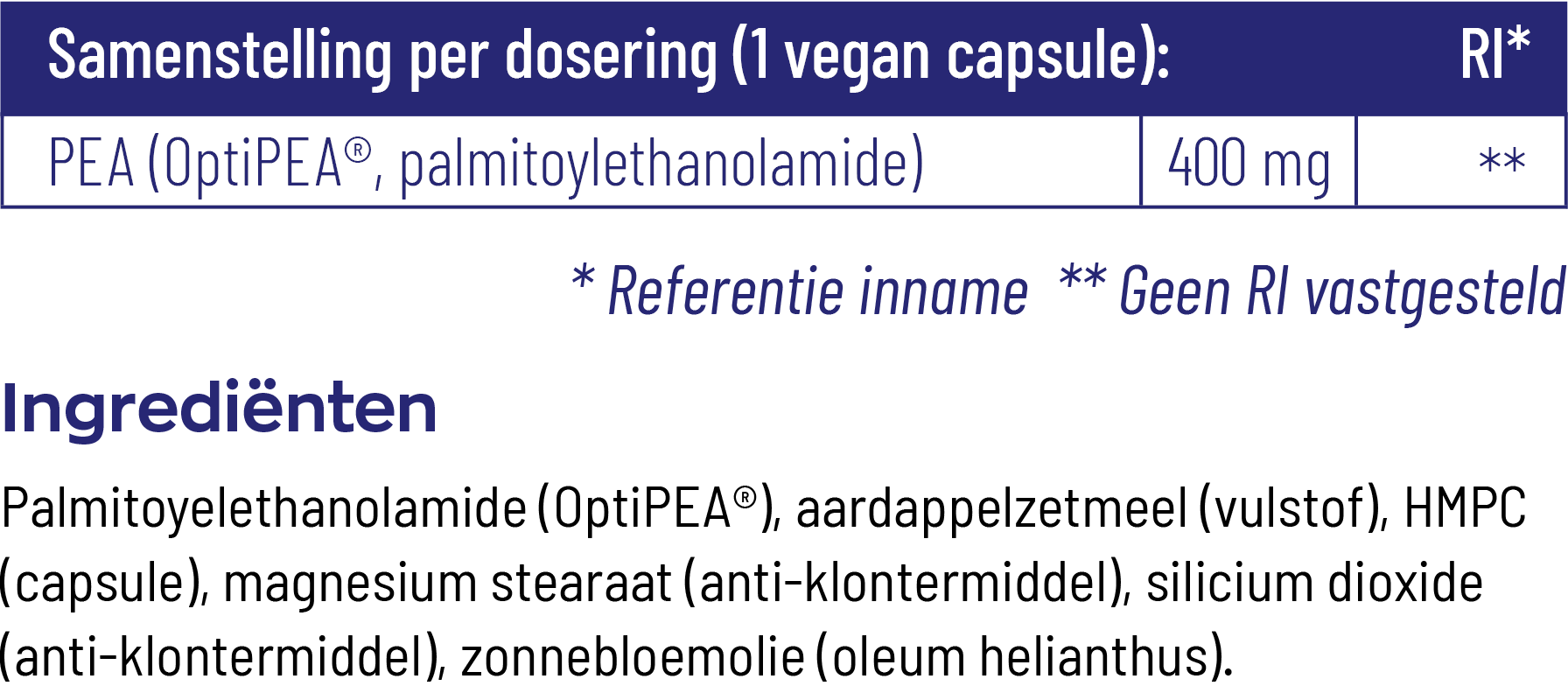 Vitakruid Pea Puur 400 Optipea® Palmitoylethanolamide (60 vega capsules) - image 3