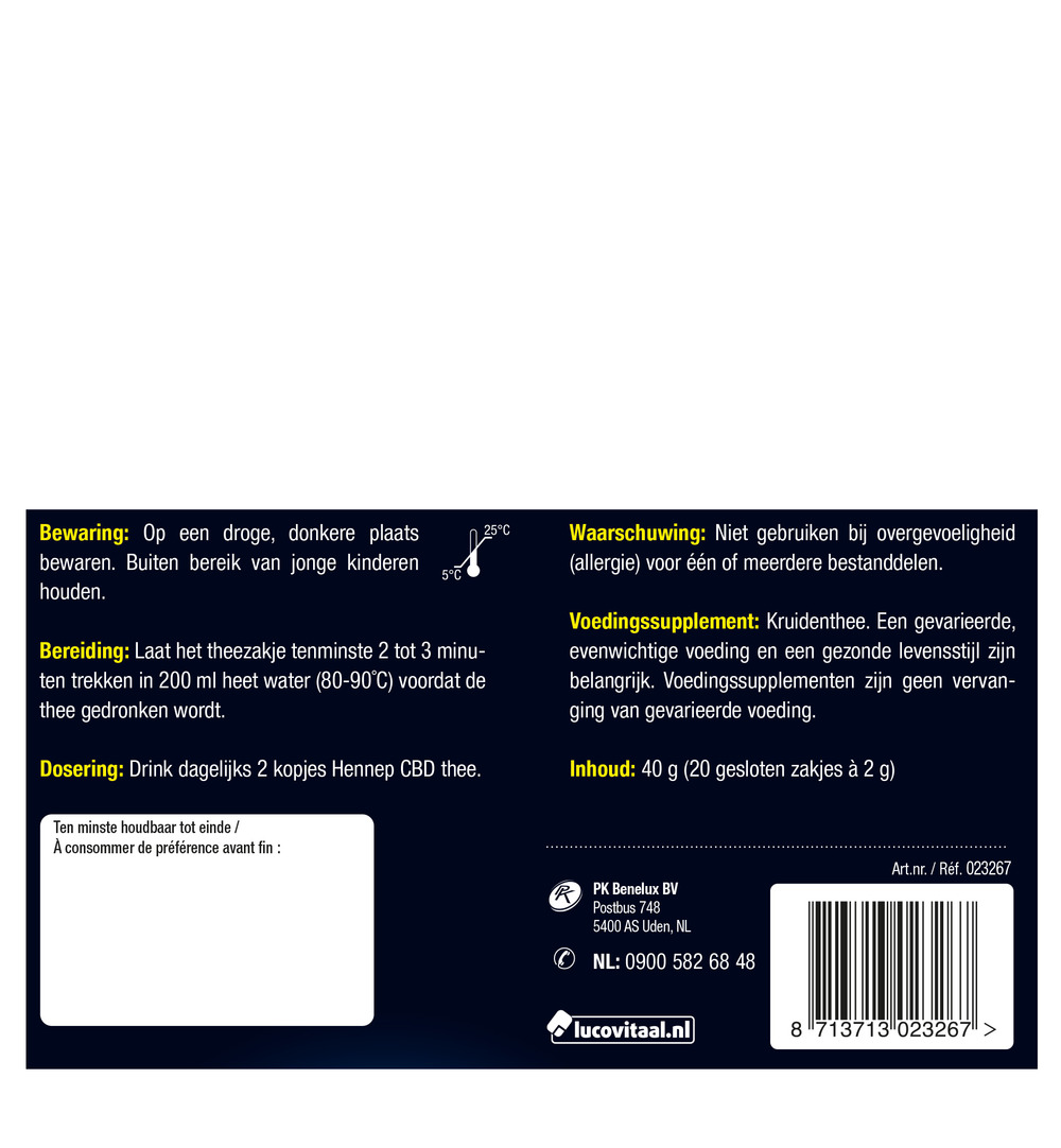 Lucovitaal CBD Hennep Thee (20 zakjes) - image 5