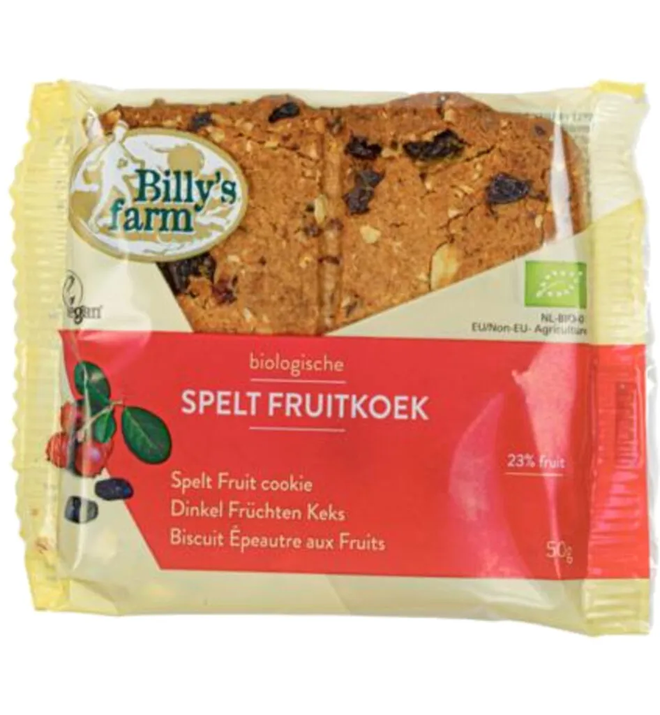 Billy's Farm Spelt fruitkoek bio (50 gr)