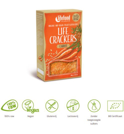 Lifefood Life Crackers Wortel Bio (80 gr)
