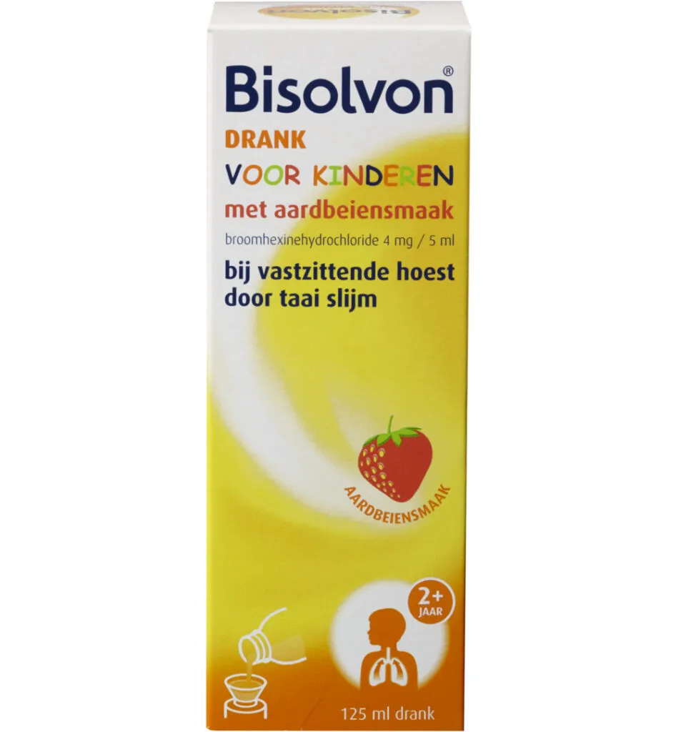 Bisolvon Drank kind aardbei (125 ml)