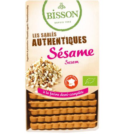 Bisson Zandkoekjes Sesam Authentiek Bio (175 gr)