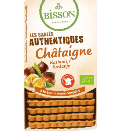 Bisson Zandkoekjes Kastanje Authentiek Bio (180 gr)