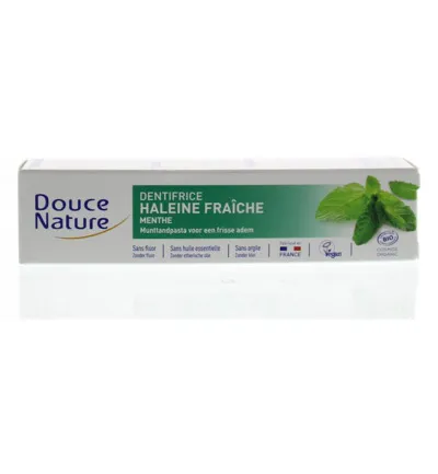 Douce Nature Tandpasta fris gevoel met verse munt bio (75 ml)