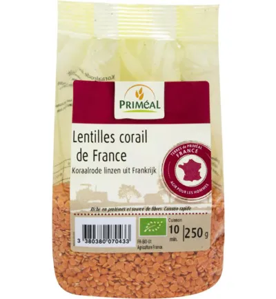 Priméal Rode linzen bio (250 gr)