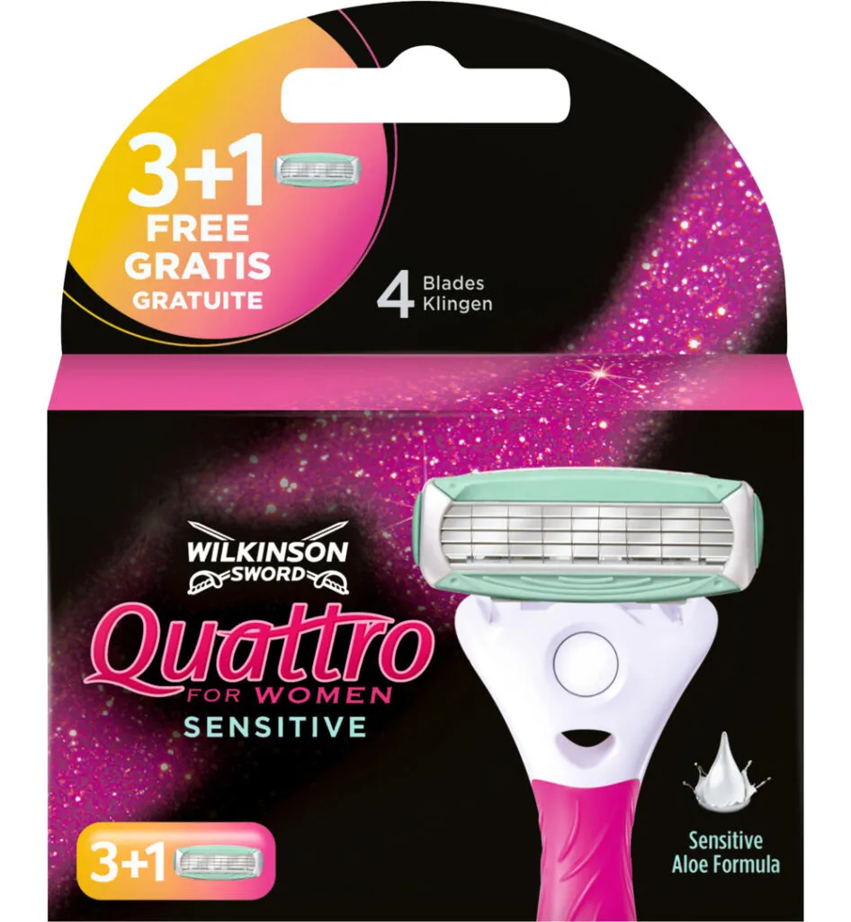 Wilkinson Quattro woman sensitive mesjes 3 + 1 (3 + 1 stuk)