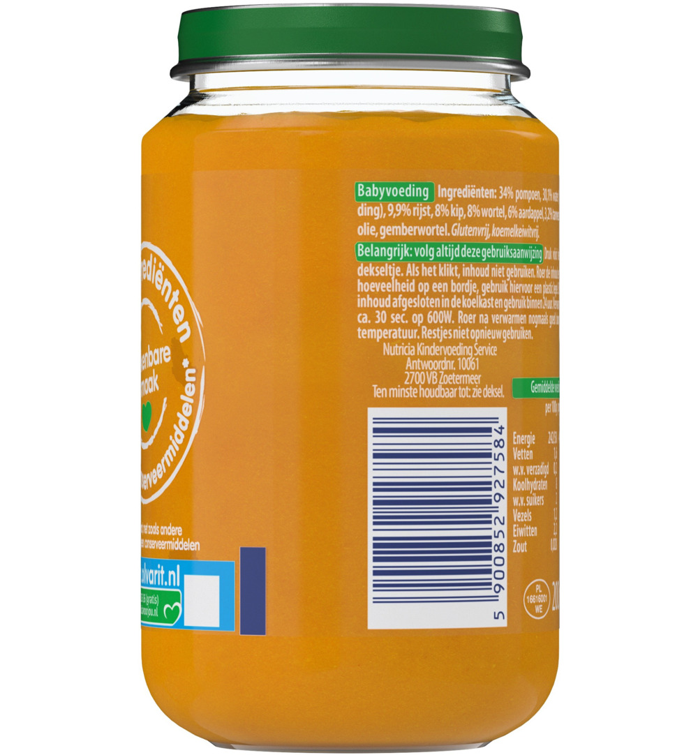 Olvarit Pompoen kip rijst 8M14 (200 gr) - image 2