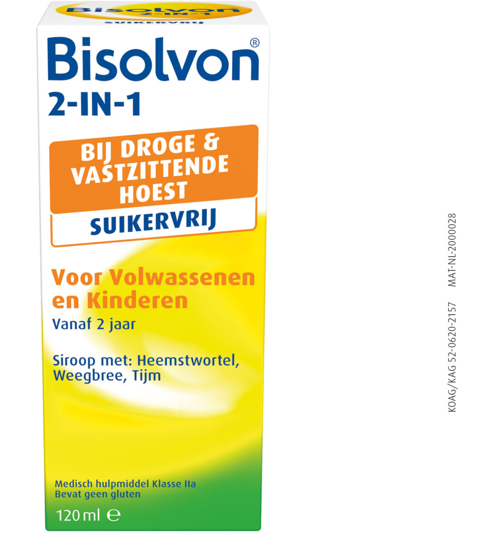 Bisolvon Drank 2-in-1 suikervrij (120 ml)