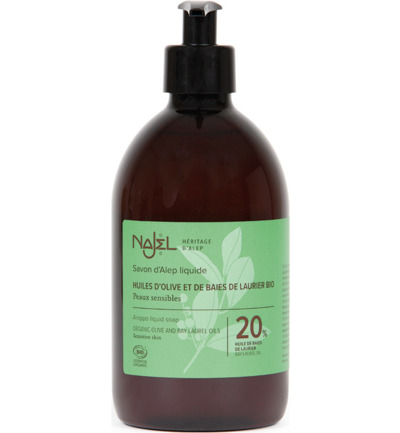 Najel Zeep liquid laurier 20% pompfles (500 ml)