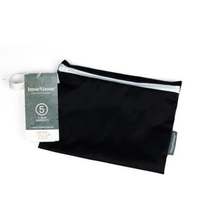 ImseVimse Wet bag reiszakje zwart wasbaar (1 stuk)