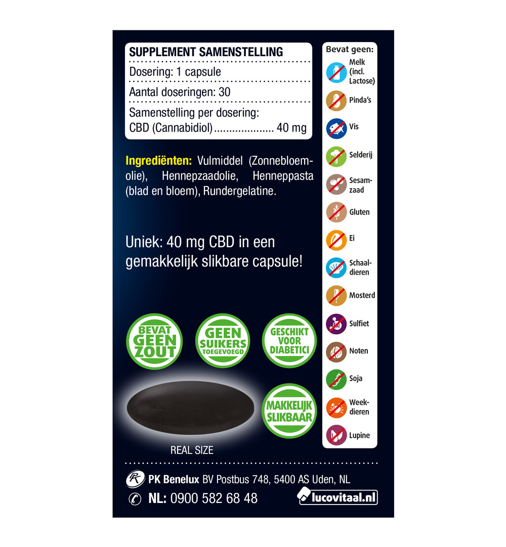 Lucovitaal CBD 40Mg (30 capsules) - image 2