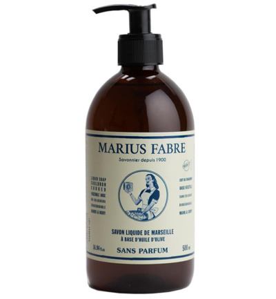 Marius Fabre Nature Marseille zeep zonder parfum met pomp (500 ml)