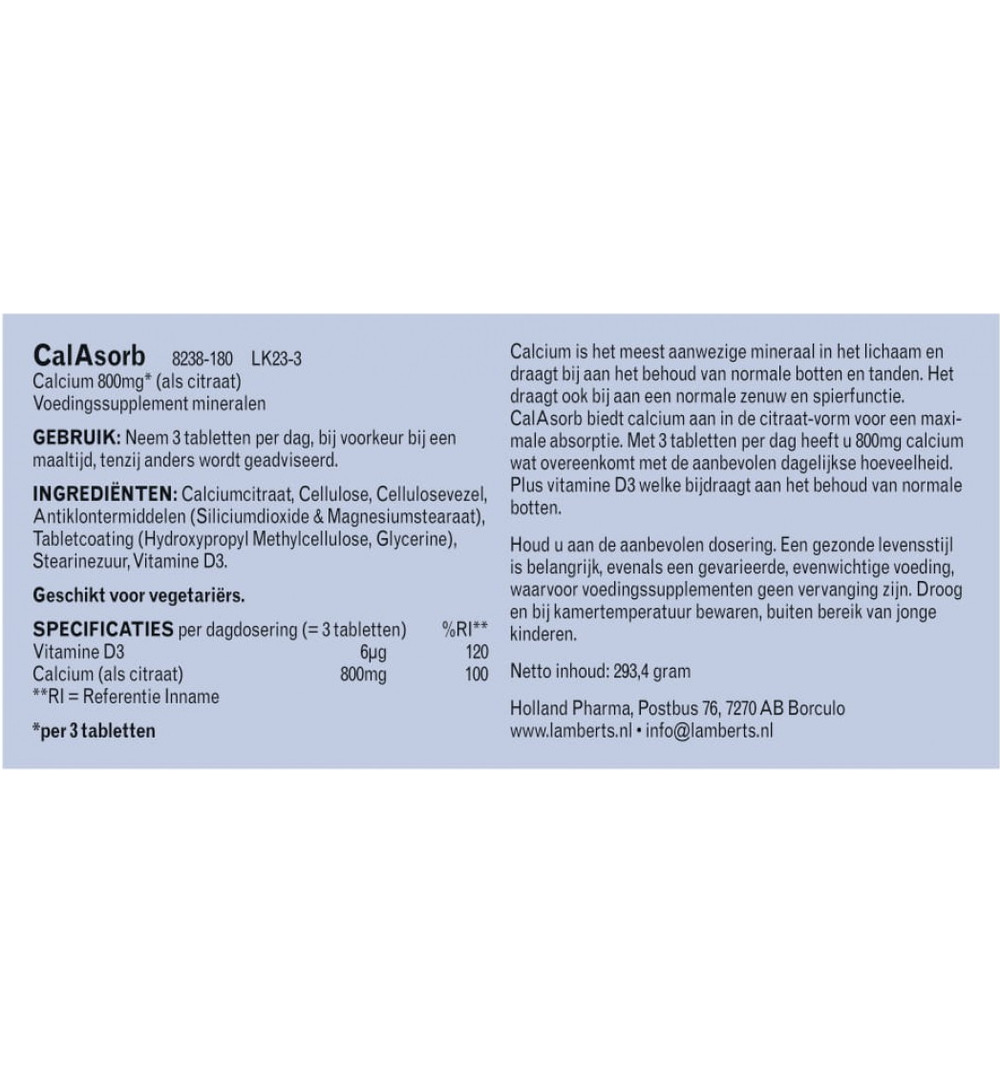 Lamberts CalAsorb (180 tabletten)