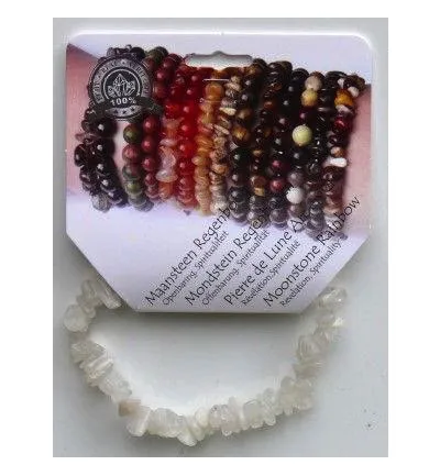 Steengoed Splitarmband maansteen regenboog (1 stuk)