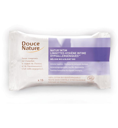 Douce Nature Intieme hygienische doekjes katoen bio (15 stuks)