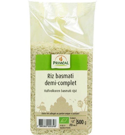 Priméal Halfvolkoren Basmati Rijst Bio (500 gr)
