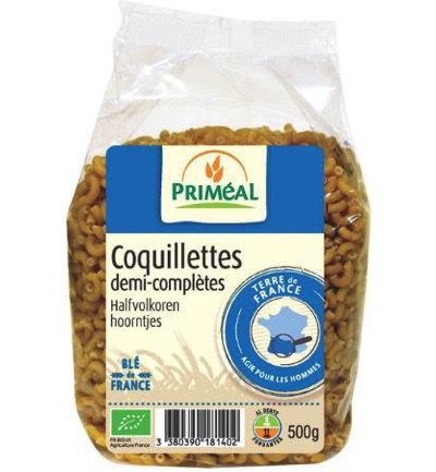 Priméal Halfvolkoren Hoorntjes Bio (500 gr)