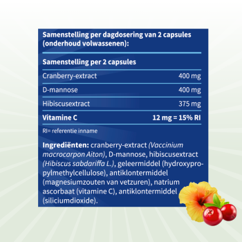 Blaseberry Cranberry, D-mannose & Hibiscus (50 capsules)