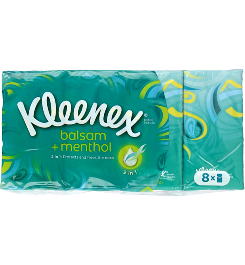 Kleenex Balsam menthol zakdoekjes (8 x 9 stuks)