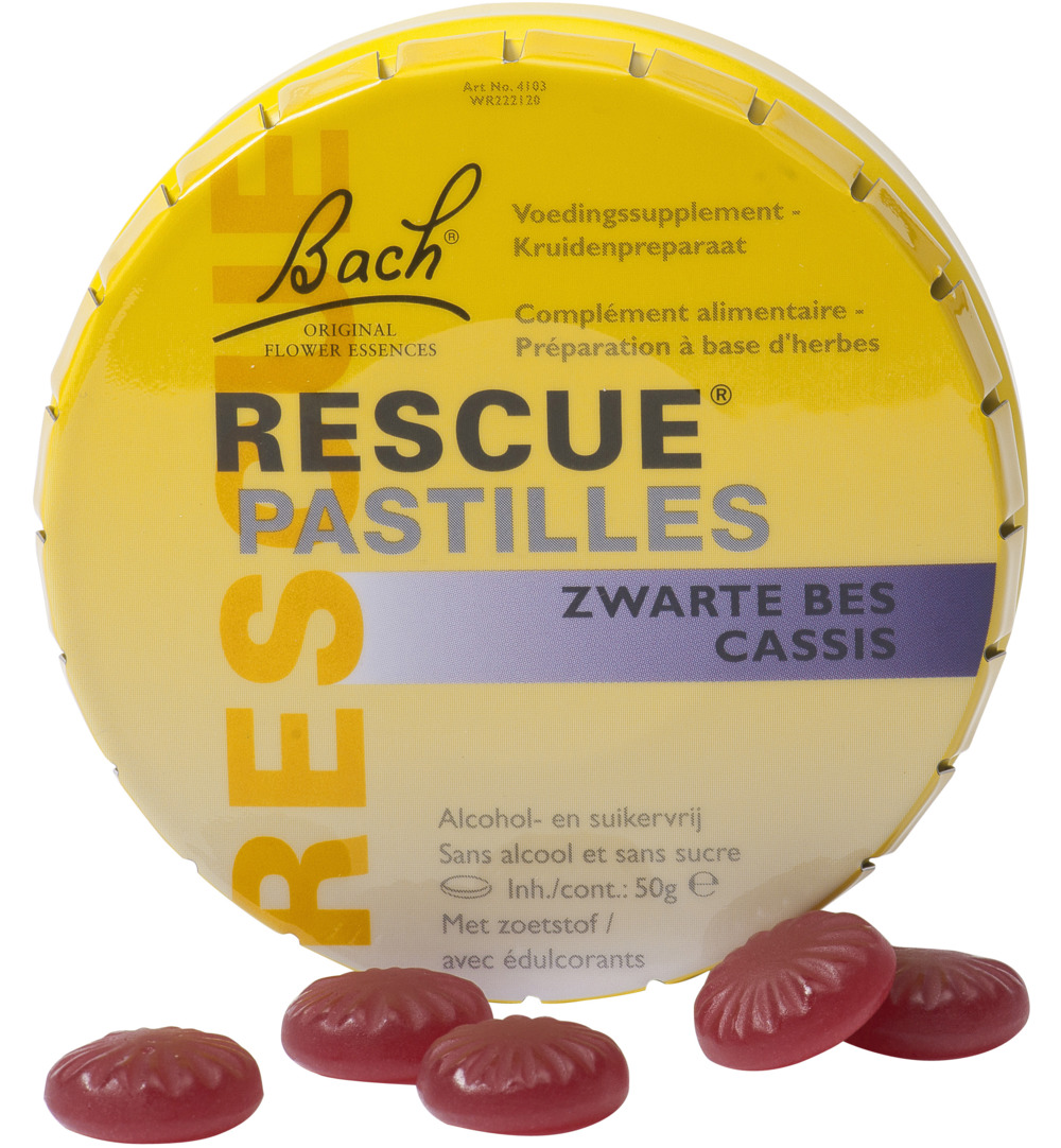 Bach Rescue pastilles zwarte bes (50 gr)