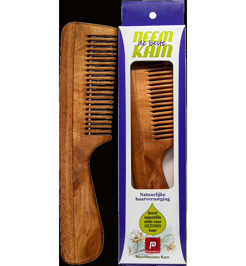 Holisan Neem houten kam handvat fijn (1 stuk)