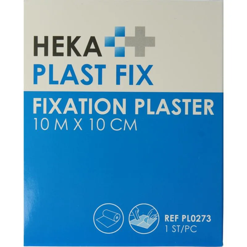 Hekaplast Fix pleister 10m x 10 cm met schutvel (1 rol)