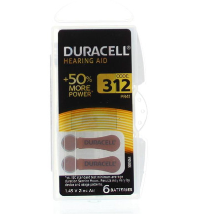 Duracell Hearing aid nummer 312 (6 stuks)