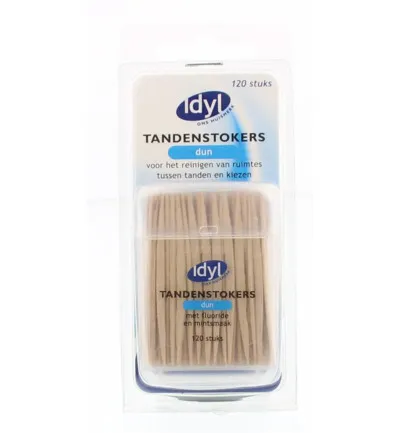 Idyl Tandenstokers dun met fluoride en mintsmaak (120 stuks)