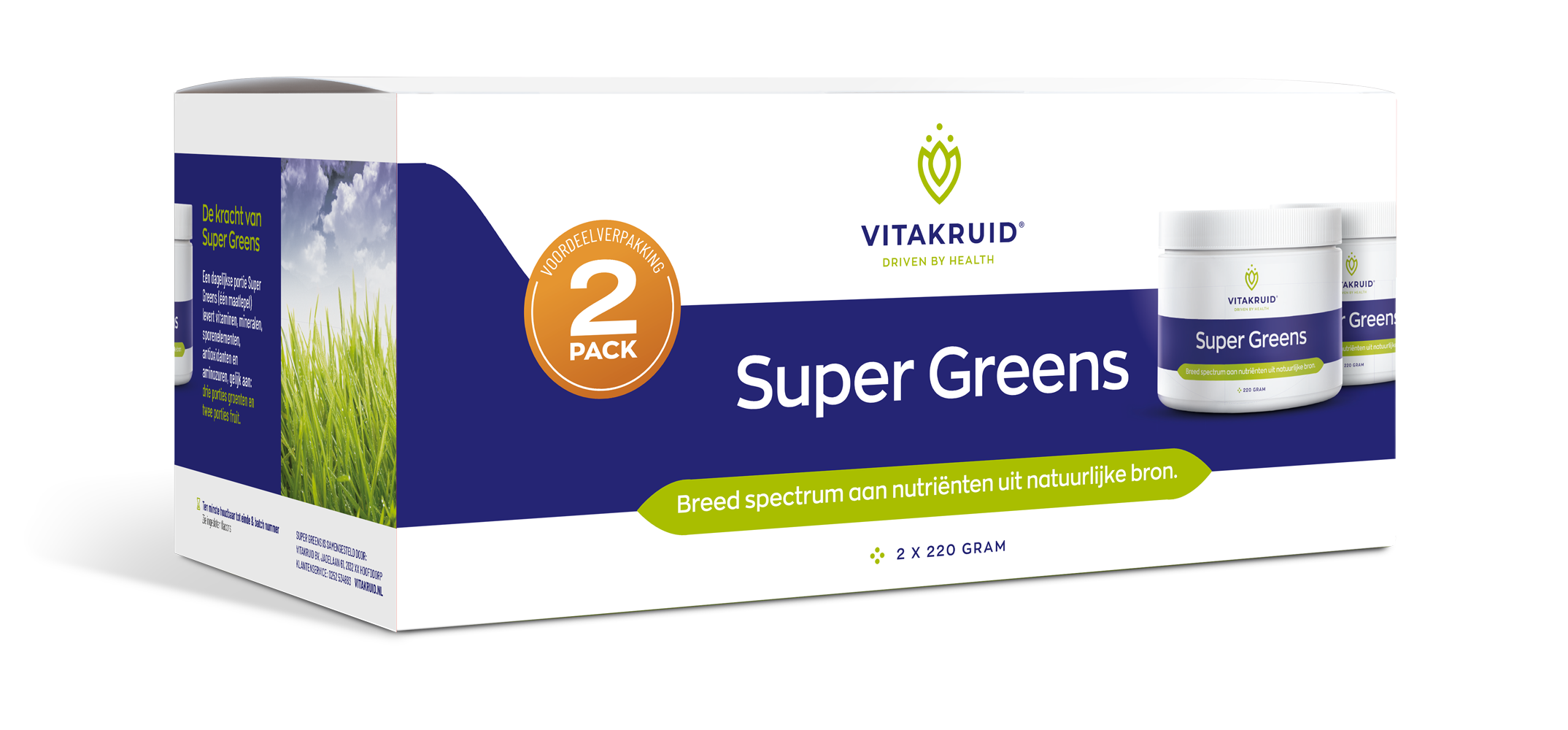 Vitakruid Super Greens 2-Pack Oa Probiotica & Enzymen (2 X 220 gr)