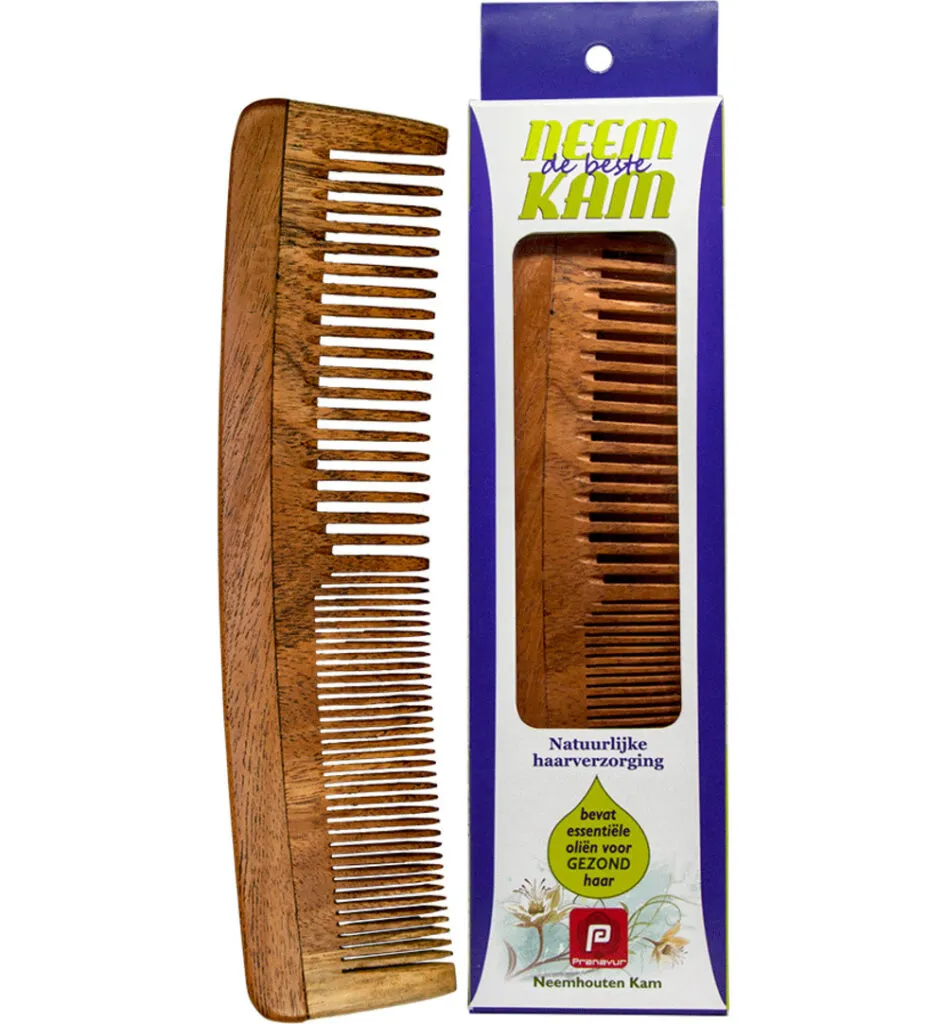 Holisan Neem houten kam recht combi (1 stuk)