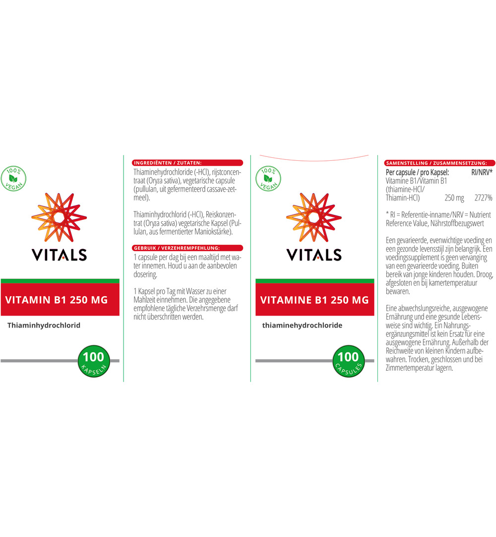 Vitals Vitamine B1 250 mg (100 capsules) - image 3