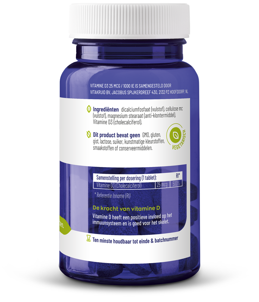 Vitakruid Vitamine D3 25 Mcg / 1000 IE (120 tabletten) - image 2