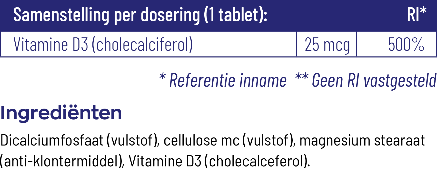 Vitakruid Vitamine D3 25 Mcg / 1000 IE (120 tabletten) - image 3