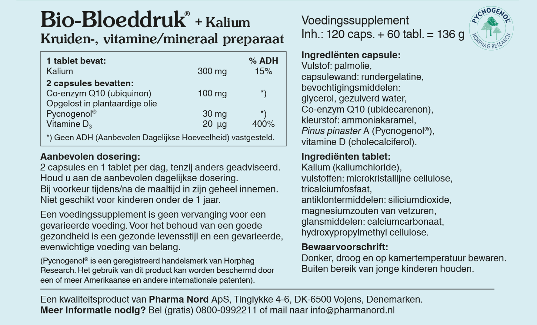 Pharma Nord Bio Bloeddruk & Kalium (120 capsules + 60 tabletten) (180 stuks)