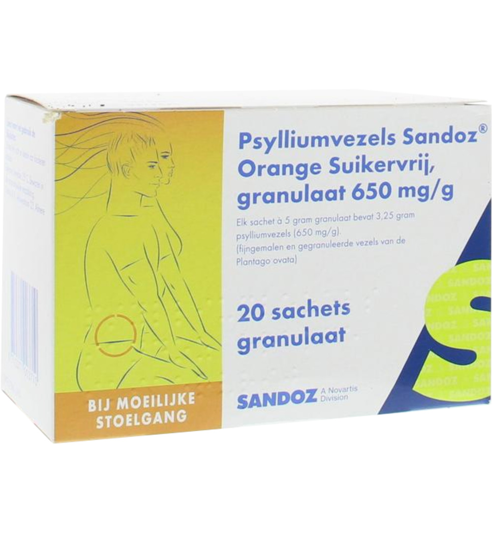 Sandoz Psylliumvezelsgranulen Suikervrij (20 zakjes)
