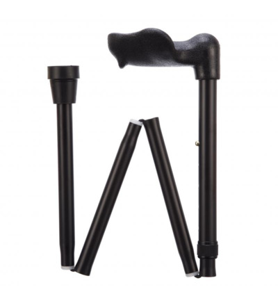 Able 2 Wandelstok anatomisch opvouw zwart links (1 stuk)