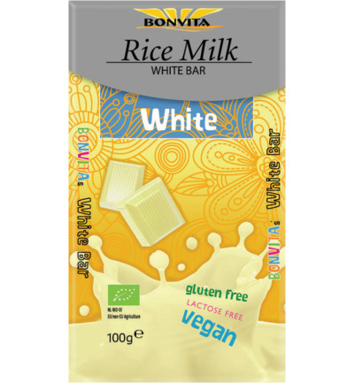 Bonvita Rijstmelk Chocolade Wit Bio (100 gr)