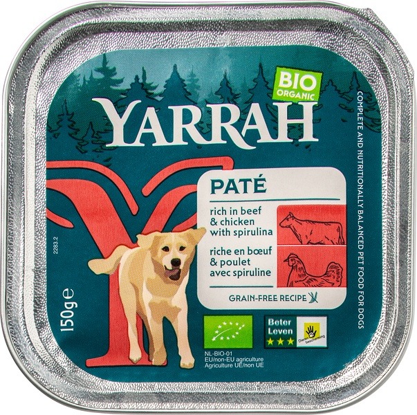 Yarrah Hondenvoer Pate Met Rund Bio (150 gr)