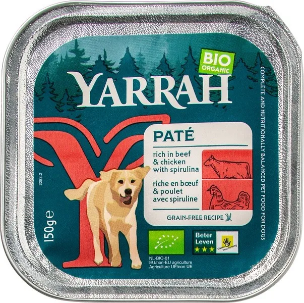 Yarrah Hondenvoer Pate Met Rund Bio (150 gr)